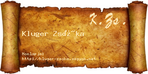Kluger Zsóka névjegykártya